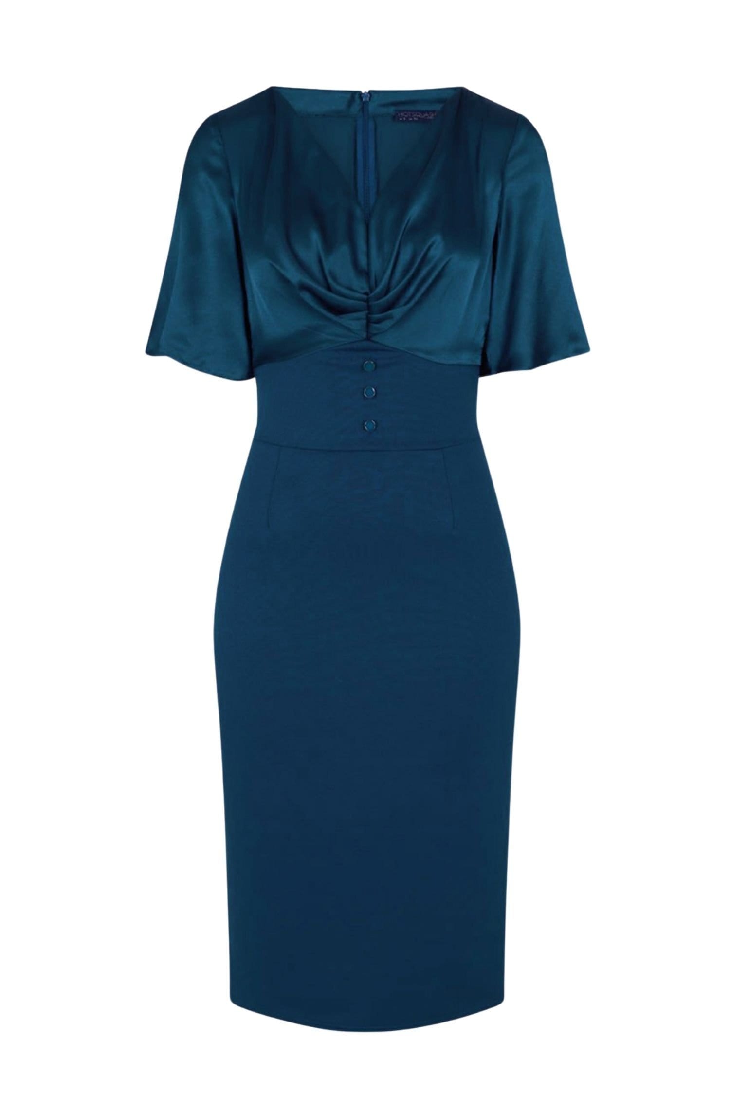 Hot Squash Hot Squash Women's Short Sleeve Cocktail Dress in Teal - 4