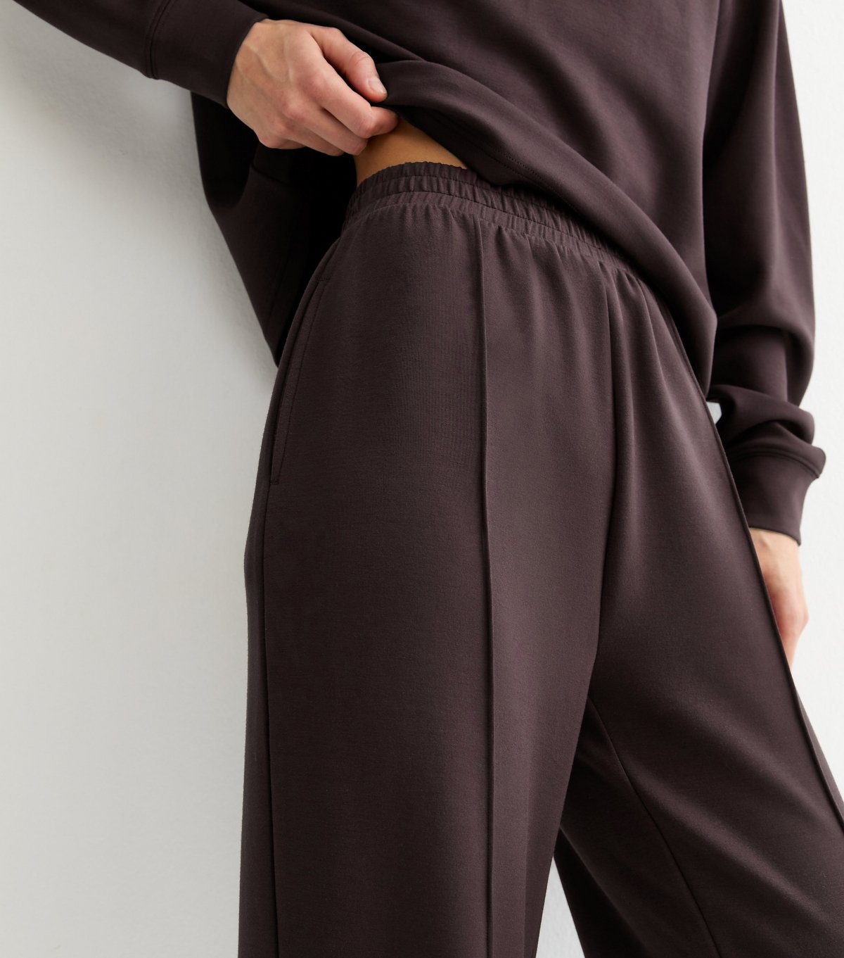 New Look Women's Tall Burgundy Dark Burgundy Jersey Wide Leg Joggers New Look - 3