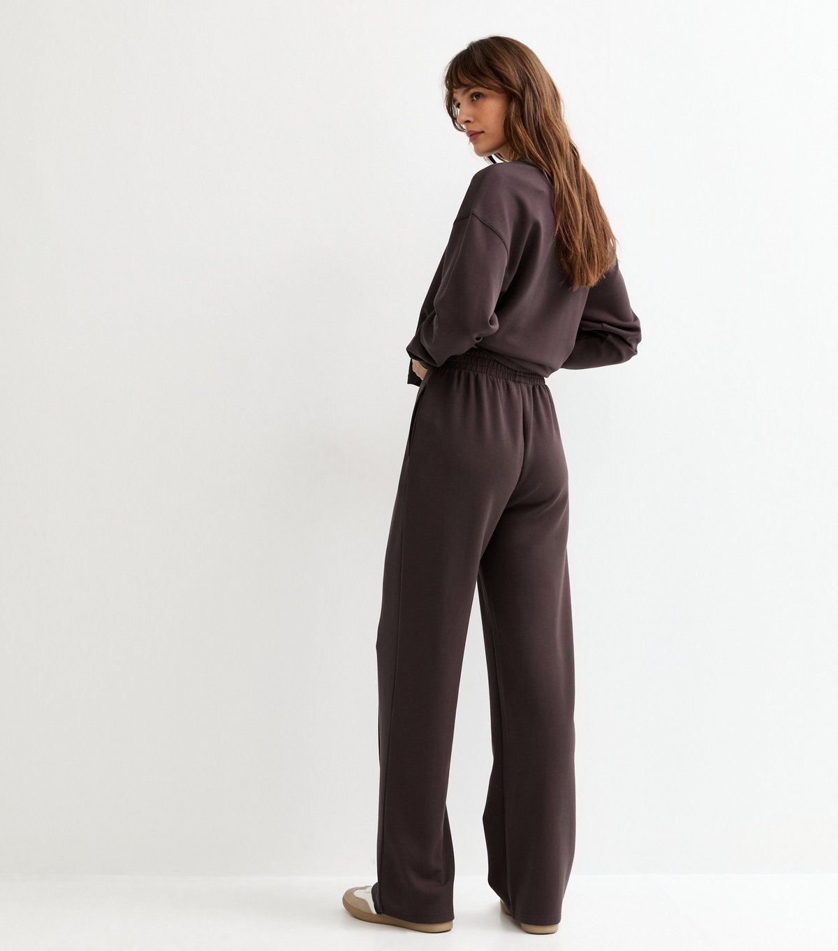 New Look Women's Tall Burgundy Dark Burgundy Jersey Wide Leg Joggers New Look - 4