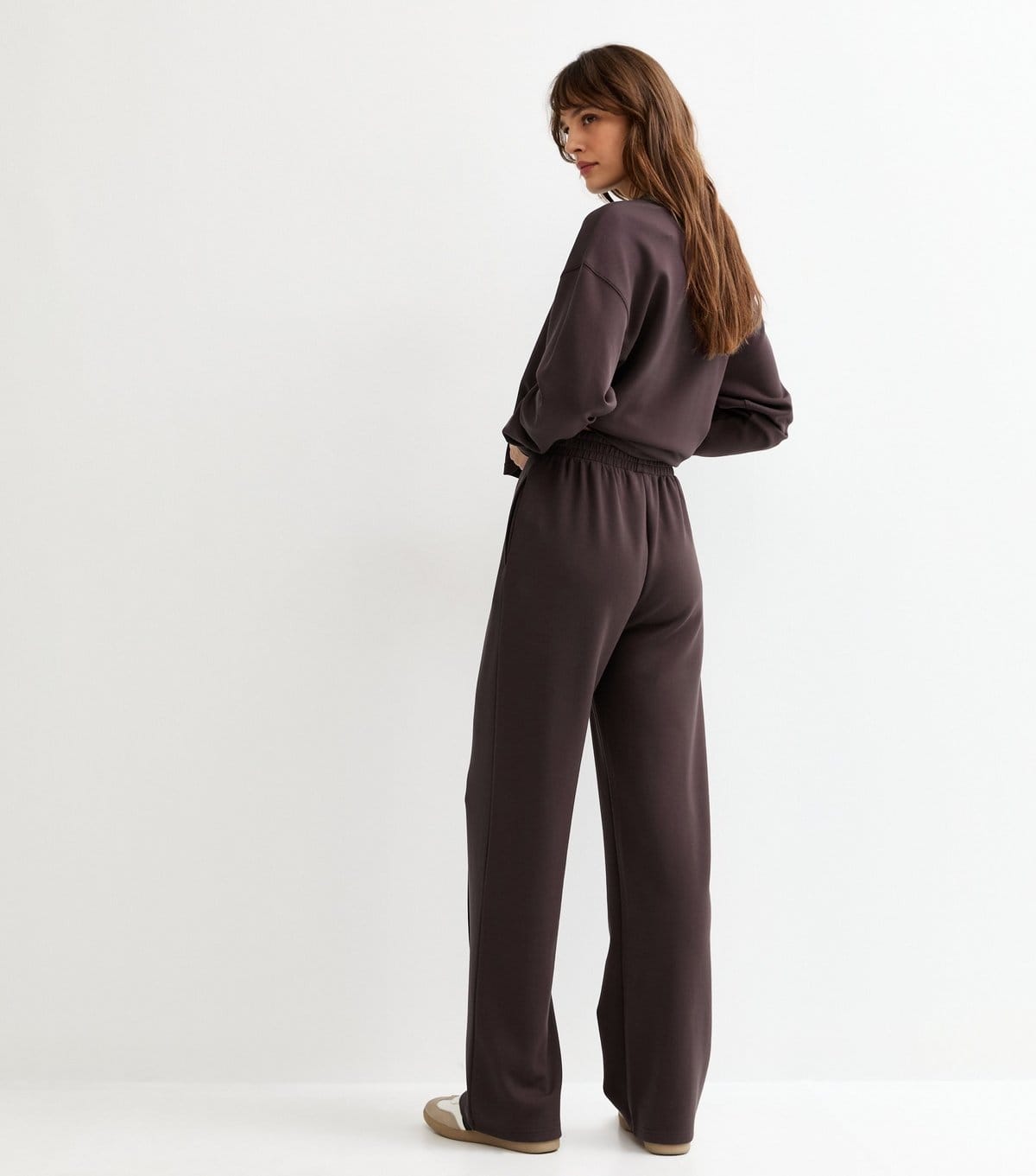 New Look Women's Tall Burgundy Dark Burgundy Jersey Wide Leg Joggers New Look - 4