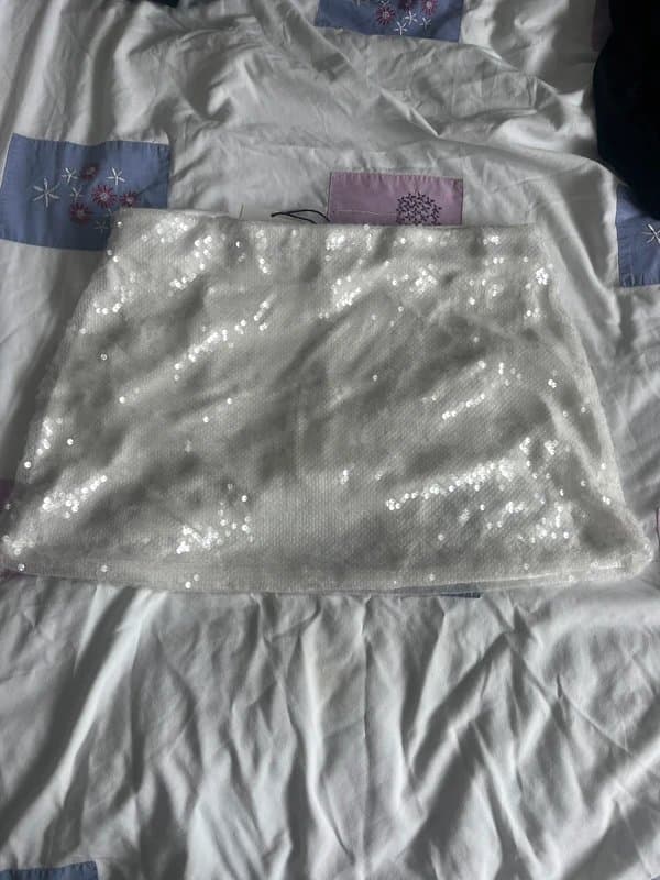 Bershka Bershka White Sequin Skirt
