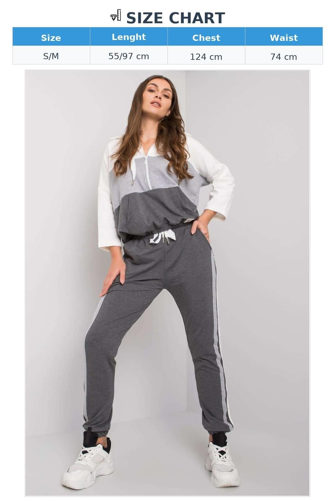 Love Lace Love Lace Women's Colorful Hooded Half Zip Sweatshirt Pant Set in Grey - 4