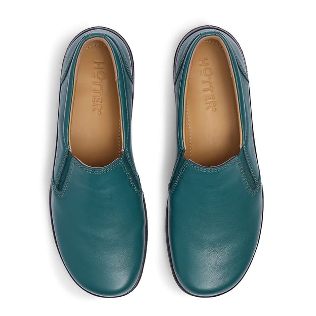 Hotter Hotter Women's Extra Wide 'Glove II' Slip On Shoes in Teal - 3