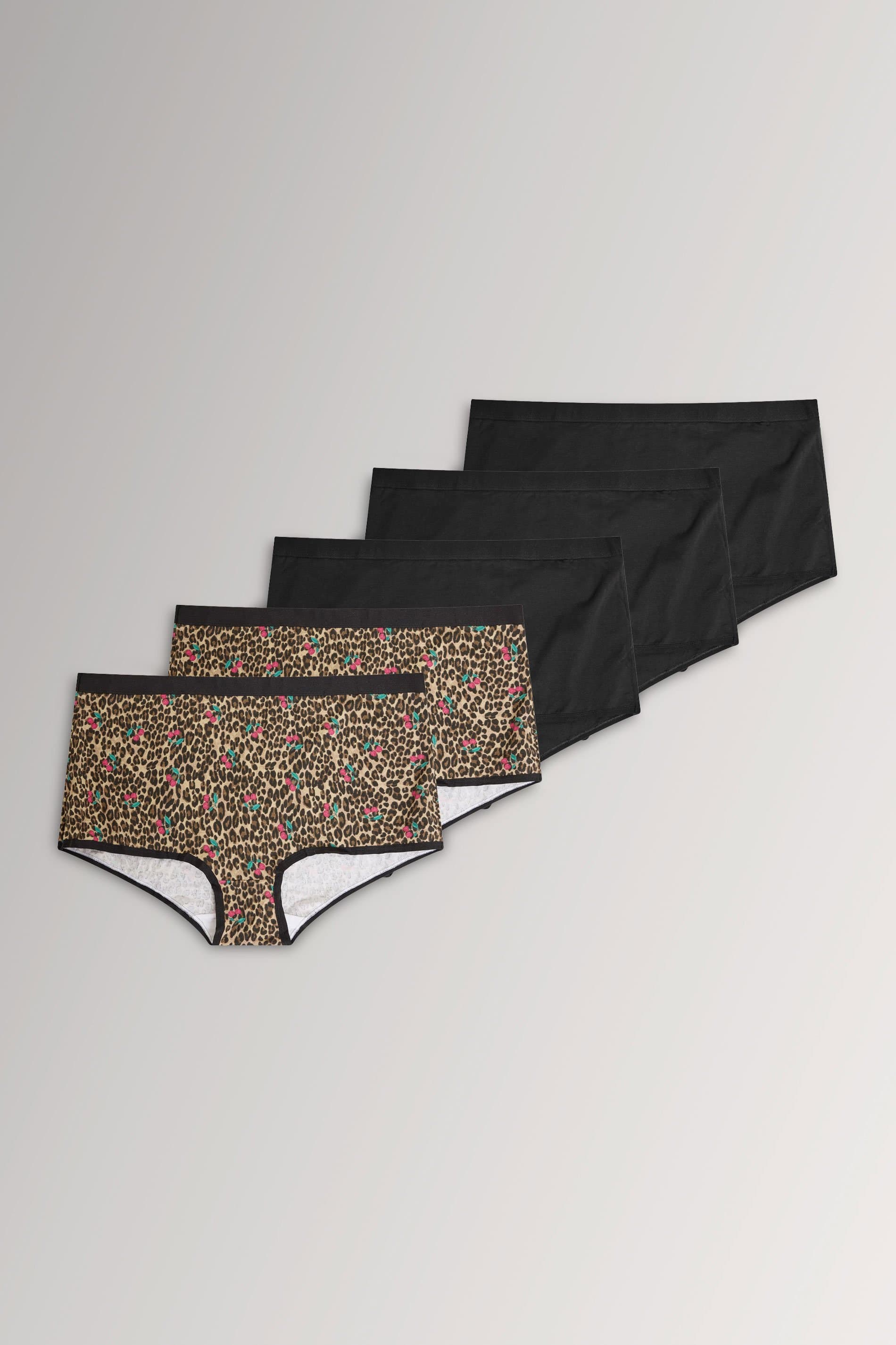 Yours 5 Pack Plus Size Natural Brown Animal High Waisted Shorts