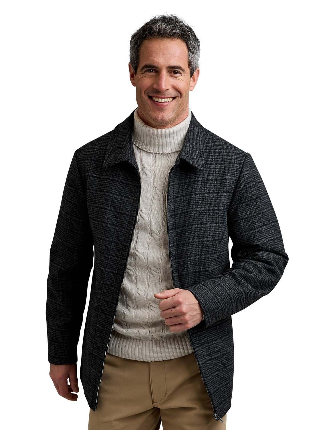 Aldon Aldon Men's Wool Blend Coat in Charcoal