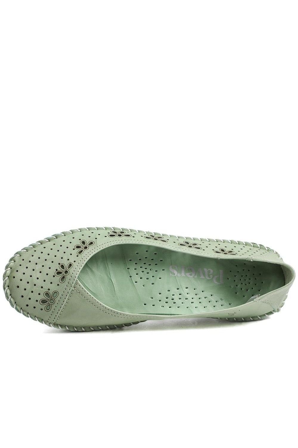 Pavers Pavers Women's Breathable All Leather Grippy Pumps in Lime - 4