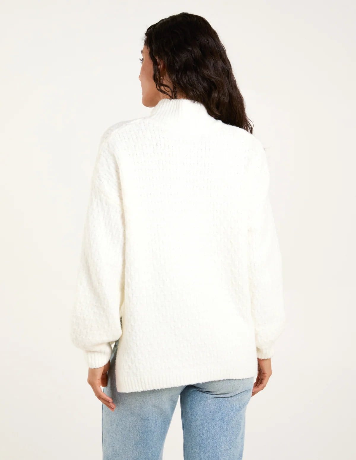 Blue Vanilla Textured High Neck Jumper - 4