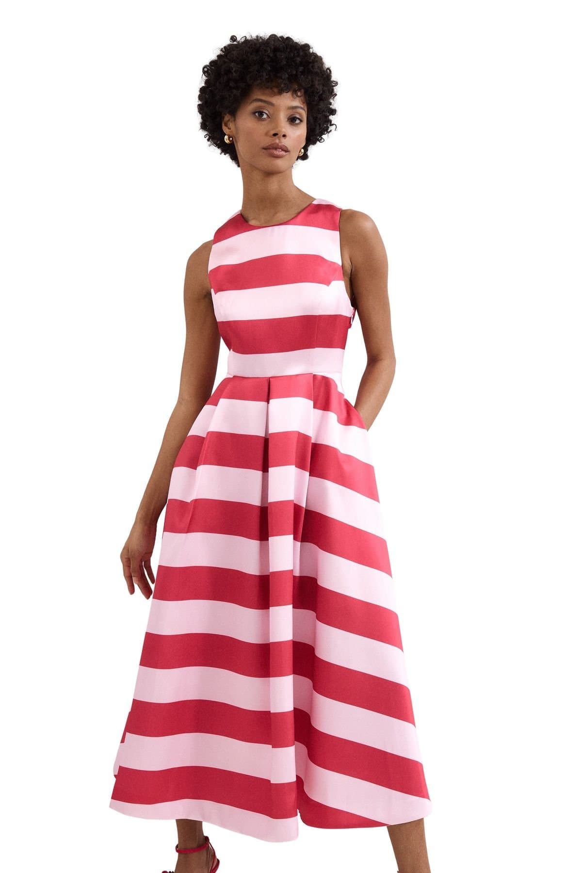 Phase Eight Phase Eight Women's Petite Kiria Midi Dress in Bright Pink