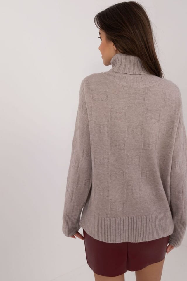 Love Lace Love Lace Women's Everyday Textured Turtleneck Sweater Style 199635 in Beige - 3
