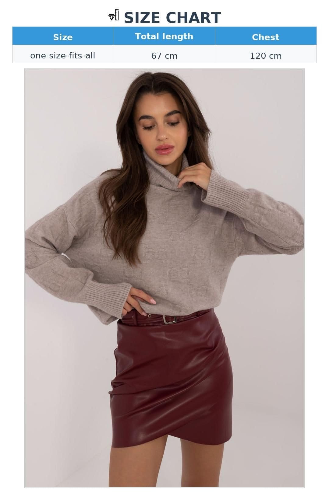 Love Lace Love Lace Women's Everyday Textured Turtleneck Sweater Style 199635 in Beige - 4