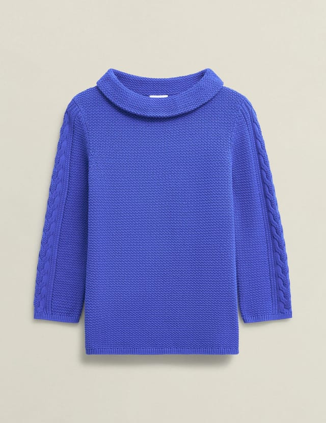Hobbs London Hobbs London Women's Camilla Cotton Knit Jumper in Cobalt - 2