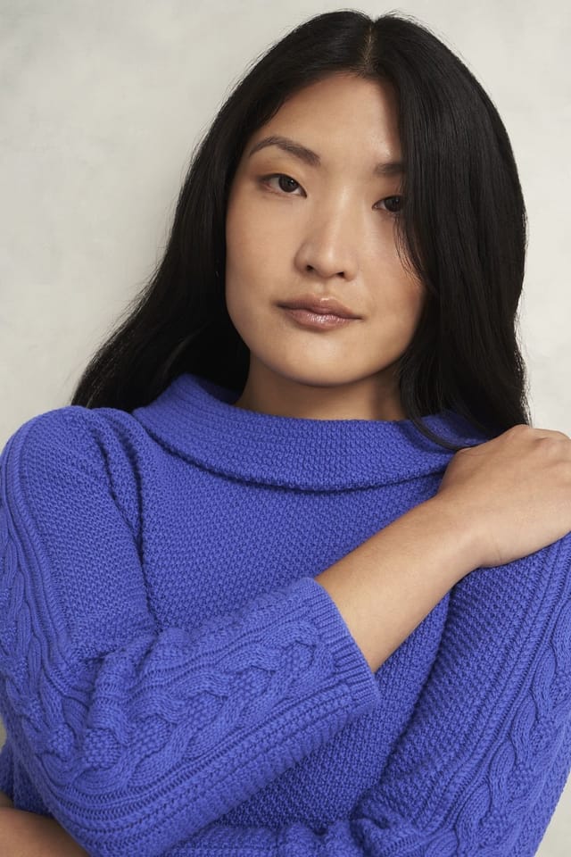 Hobbs London Hobbs London Women's Camilla Cotton Knit Jumper in Cobalt - 3