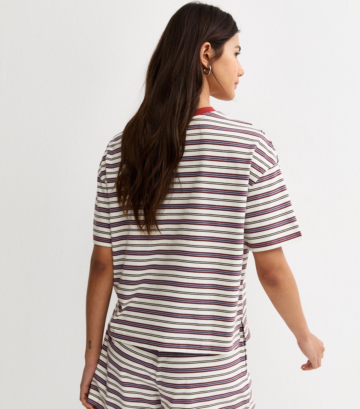 New Look Women's Red and White Cotton Striped T-Shirt New Look - 4