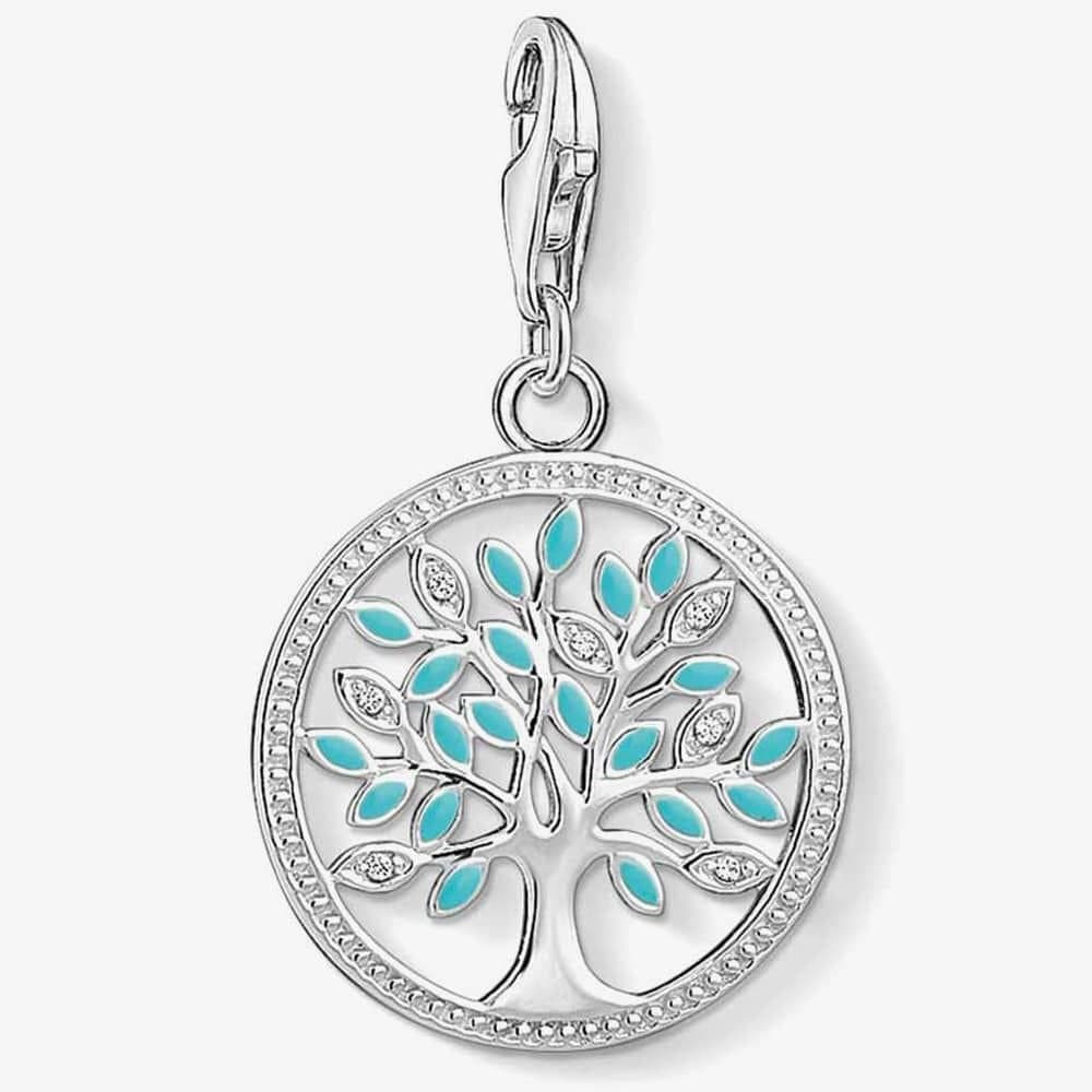 Thomas Sabo THOMAS SABO Women's Tree of Love Charm Pendant 1469-041-17 in Blue