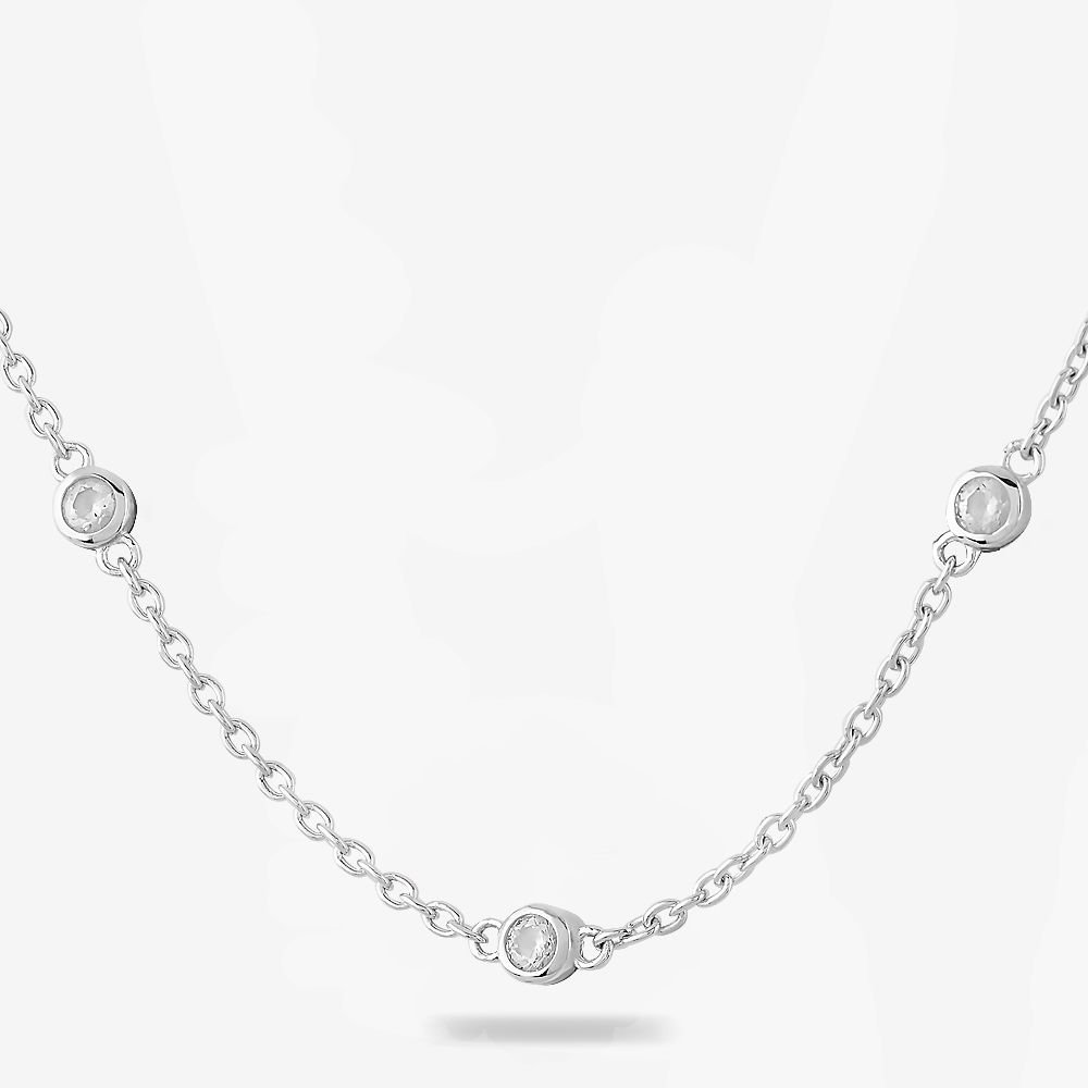 Rosa Lea Rosa Lea Women's Rub Over Necklace AM-THB032706 in Silver - 1
