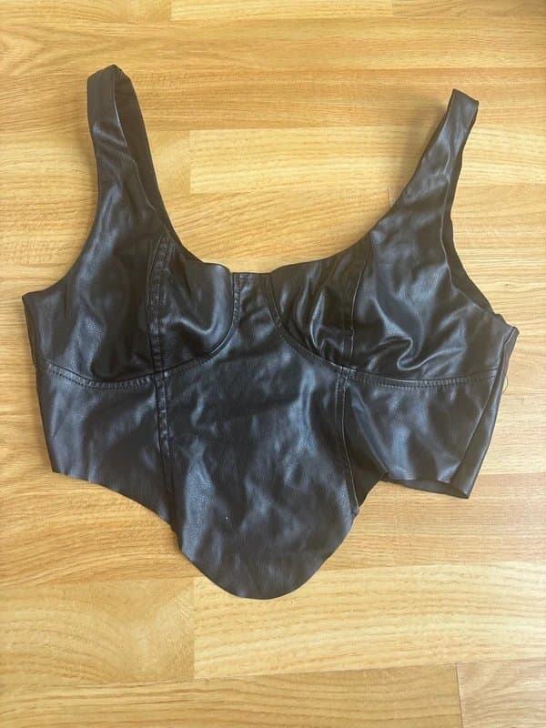 ASOS Design ASOS Design Black Leather Corset Top