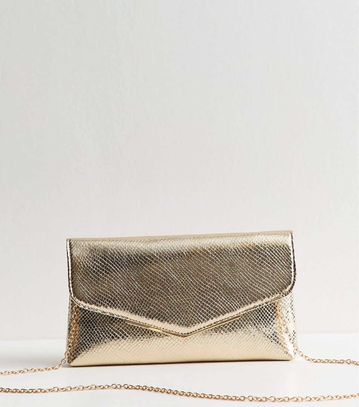 New Look New Look Gold Faux Leather Envelope Shoulder Bag