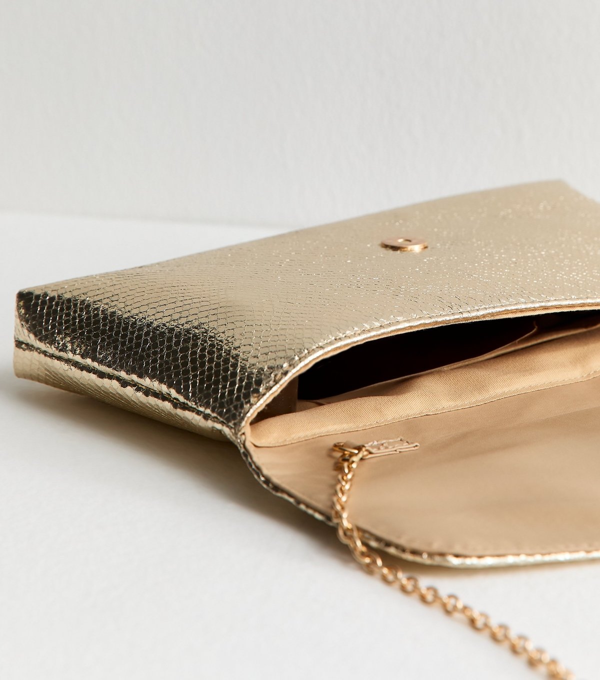 New Look Gold Faux Leather Envelope Shoulder Bag New Look - 4