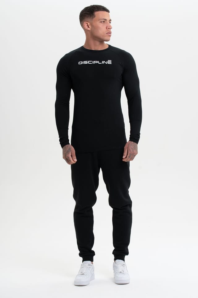 Discipline 365 Discipline 365 Men's Discipline Slim Fit Joggers with Cuff Detail & Pockets in Black - 2
