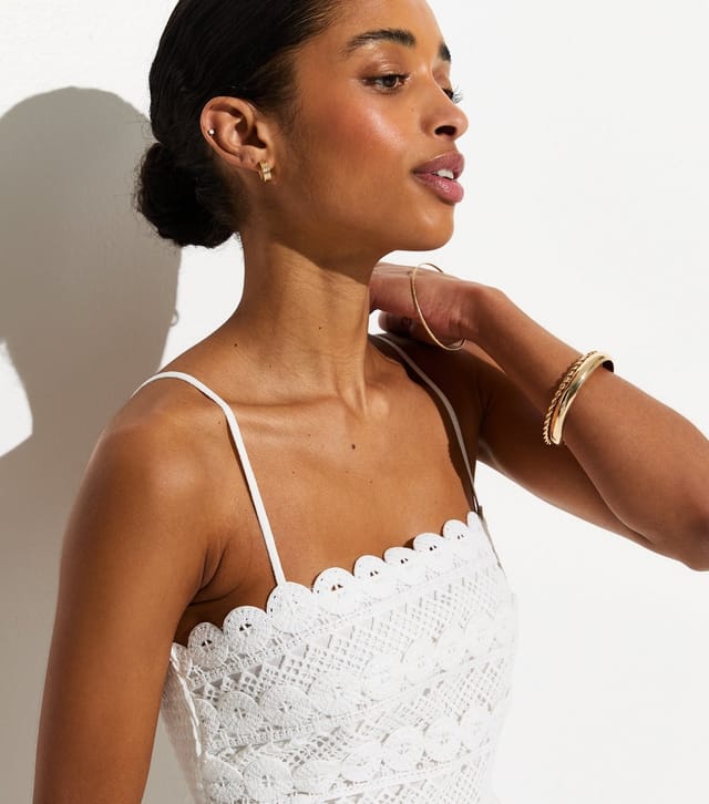 New Look Women's White Crochet Panel Beach Maxi Dress New Look - 2