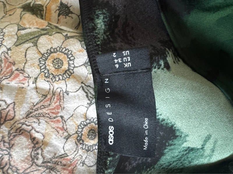 ASOS Design ASOS satin midi printed skirt