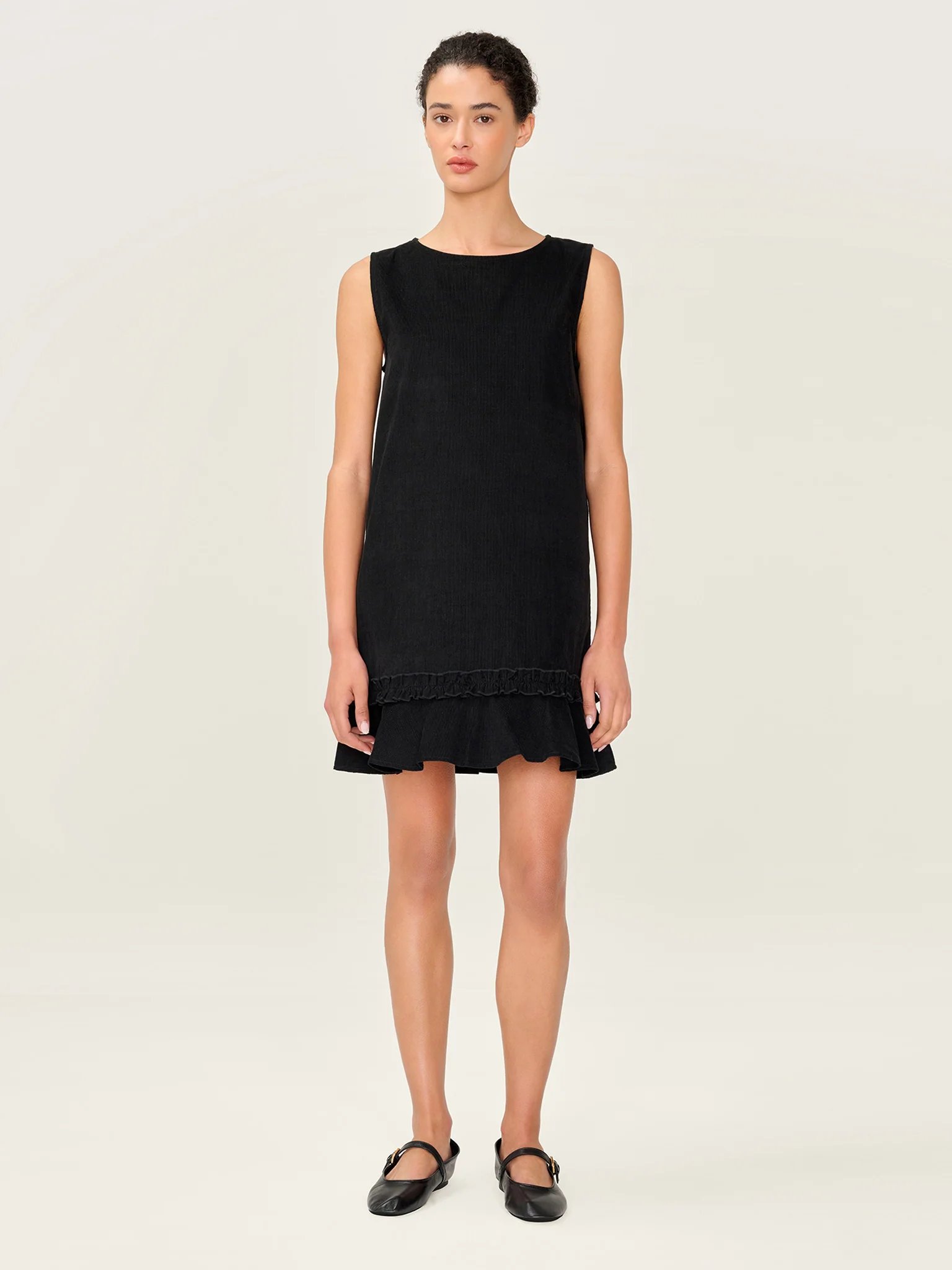 OMNES Adora Cord Dress in Black - 2