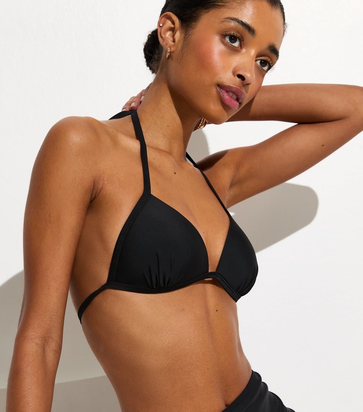 New Look New Look Black Jersey Triangle Bikini Top