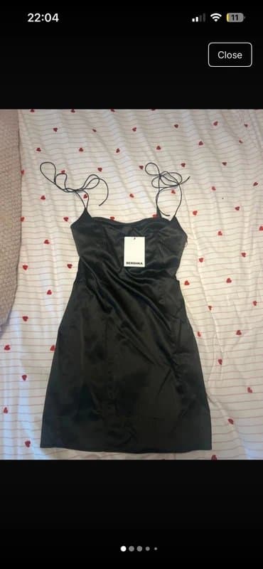 Bershka satin black minidress