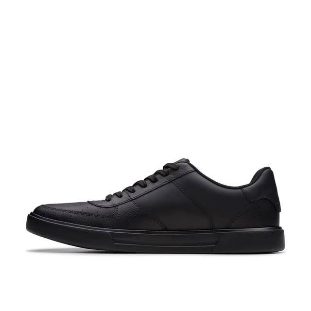 Clarks Clarks Men's Romsey Tie Black Leather Trainers, Lace Up - 2