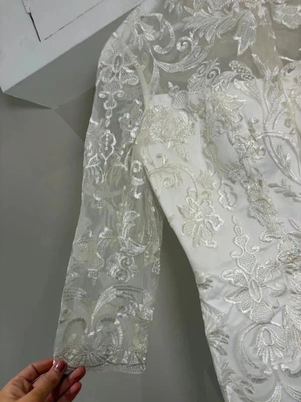 JJs House JJs House Custom Size Ivory Lace Short Wedding Dress