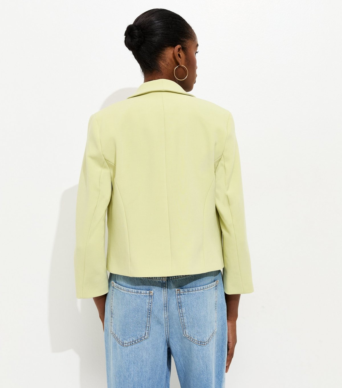 New Look Women's Light Green Cropped Blazer New Look - 4
