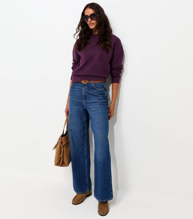 New Look Women's Bright Purple Midweight Crew Neck Jumper New Look - 2