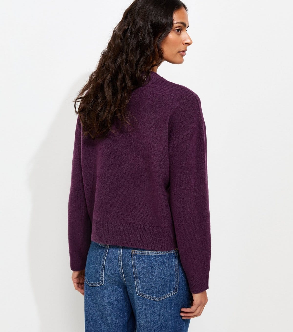 New Look Women's Bright Purple Midweight Crew Neck Jumper New Look - 4