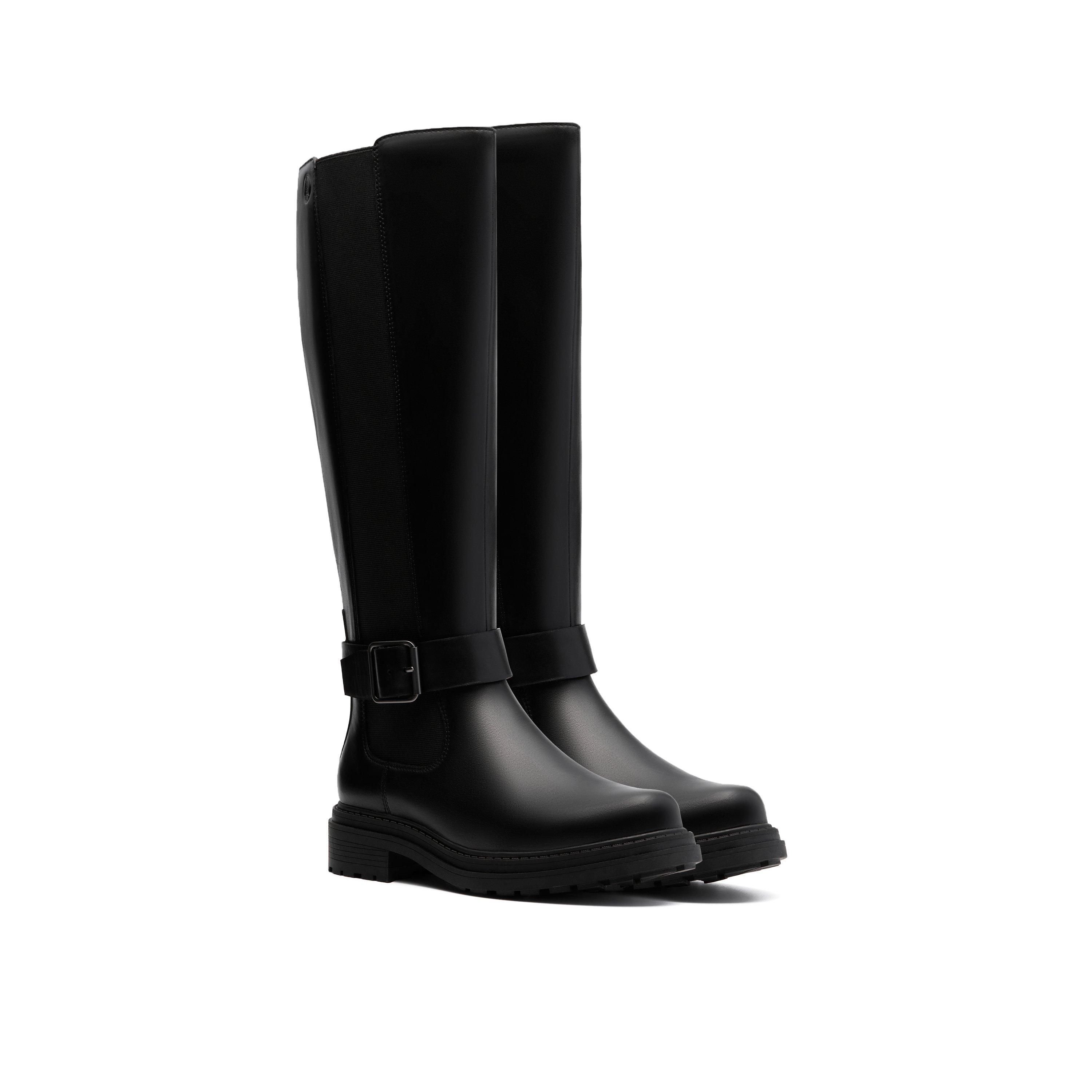Clarks Clarks Women's Orinoco 3 Tall Black Leather Knee High Boots - 4