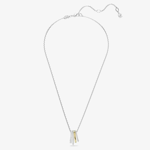 Swarovski Swarovski Women's Hyperbola Gold & Rhodium Plated Mini Hoop Pendant Necklace 5696626 - 2