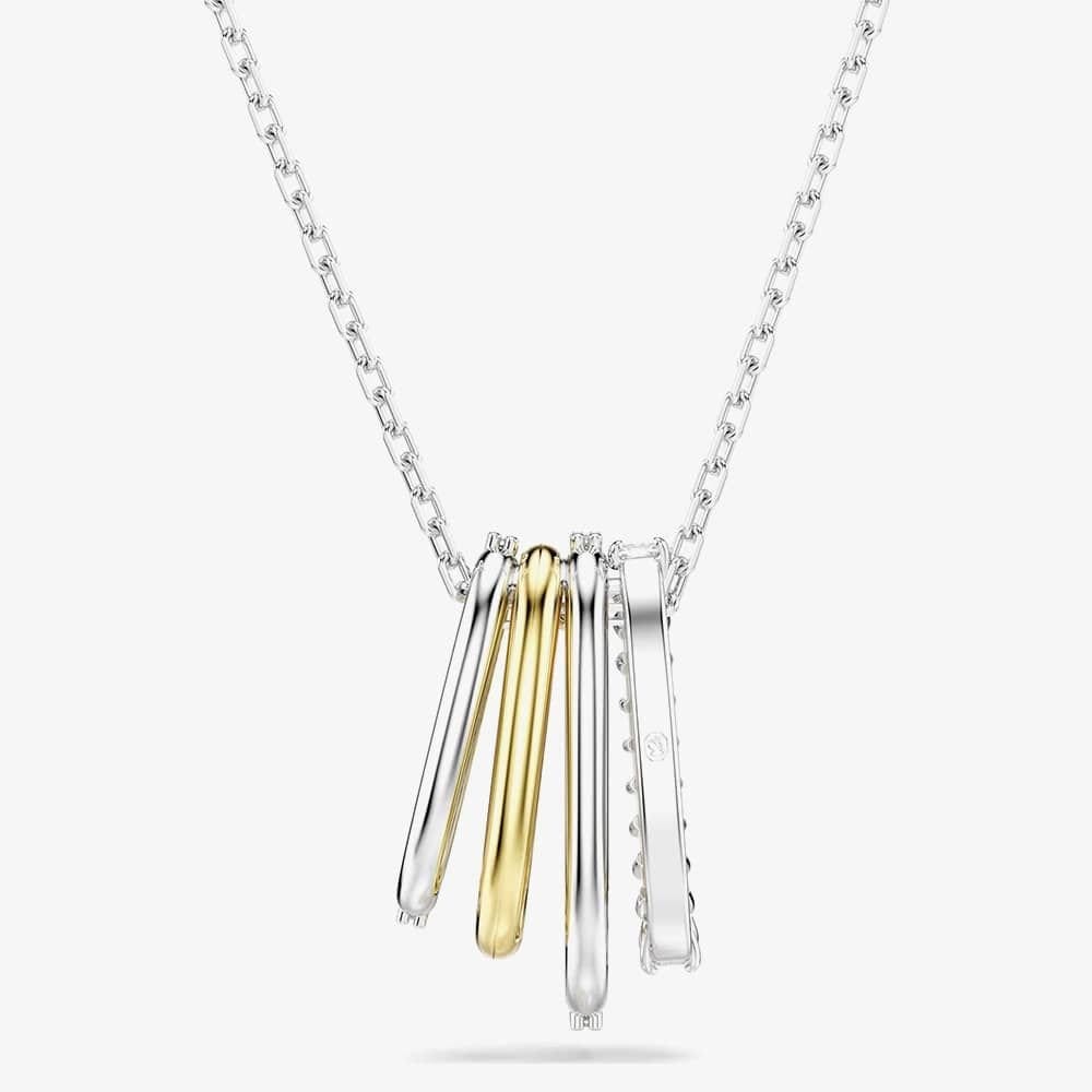 Swarovski Swarovski Women's Hyperbola Gold & Rhodium Plated Mini Hoop Pendant Necklace 5696626 - 4