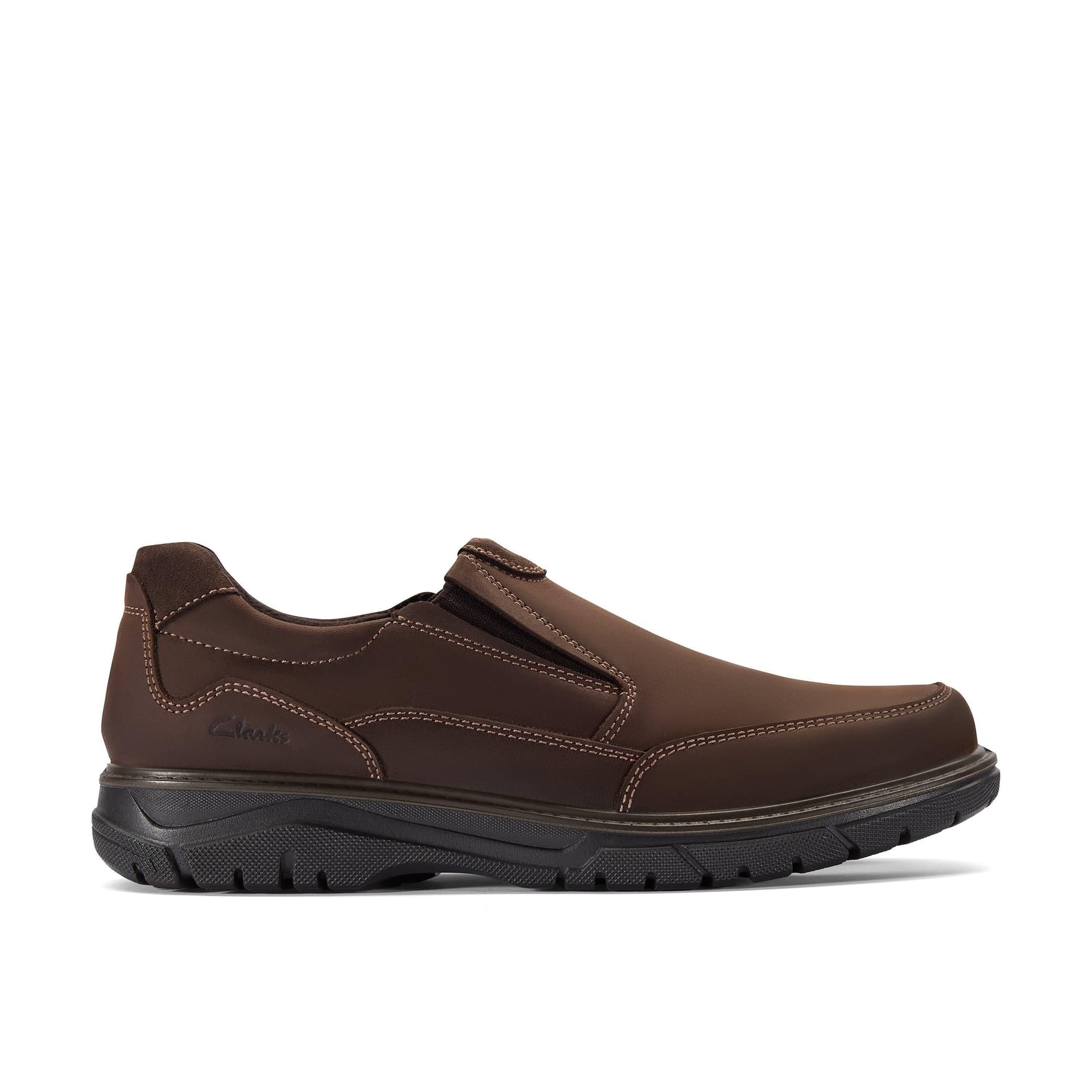 Clarks Clarks Men's Renzo Easy Dark Brown Leather Slip Ons