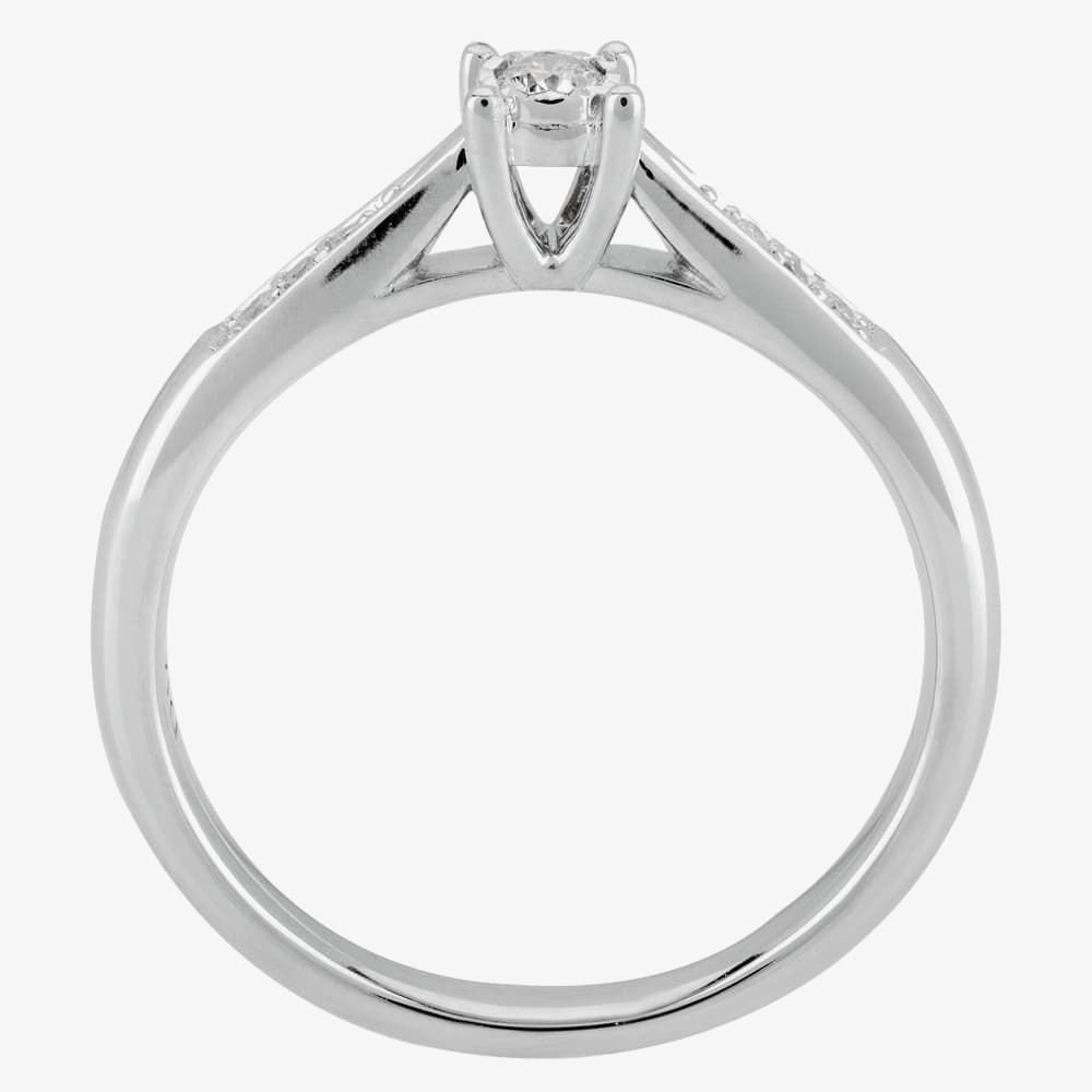 T.H.Baker T.H.Baker Women's 9ct White Gold 0.19ct Solitaire Diamond Ring in Silver - 2