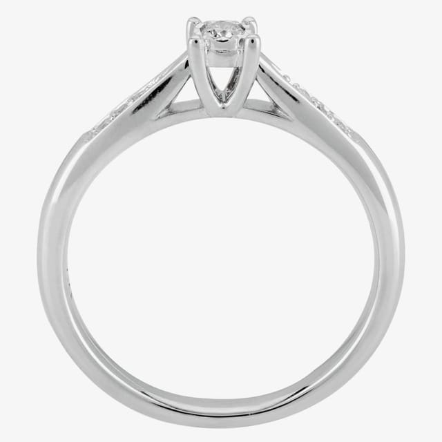 T.H.Baker T.H.Baker Women's 9ct White Gold 0.19ct Solitaire Diamond Ring in Silver - 2
