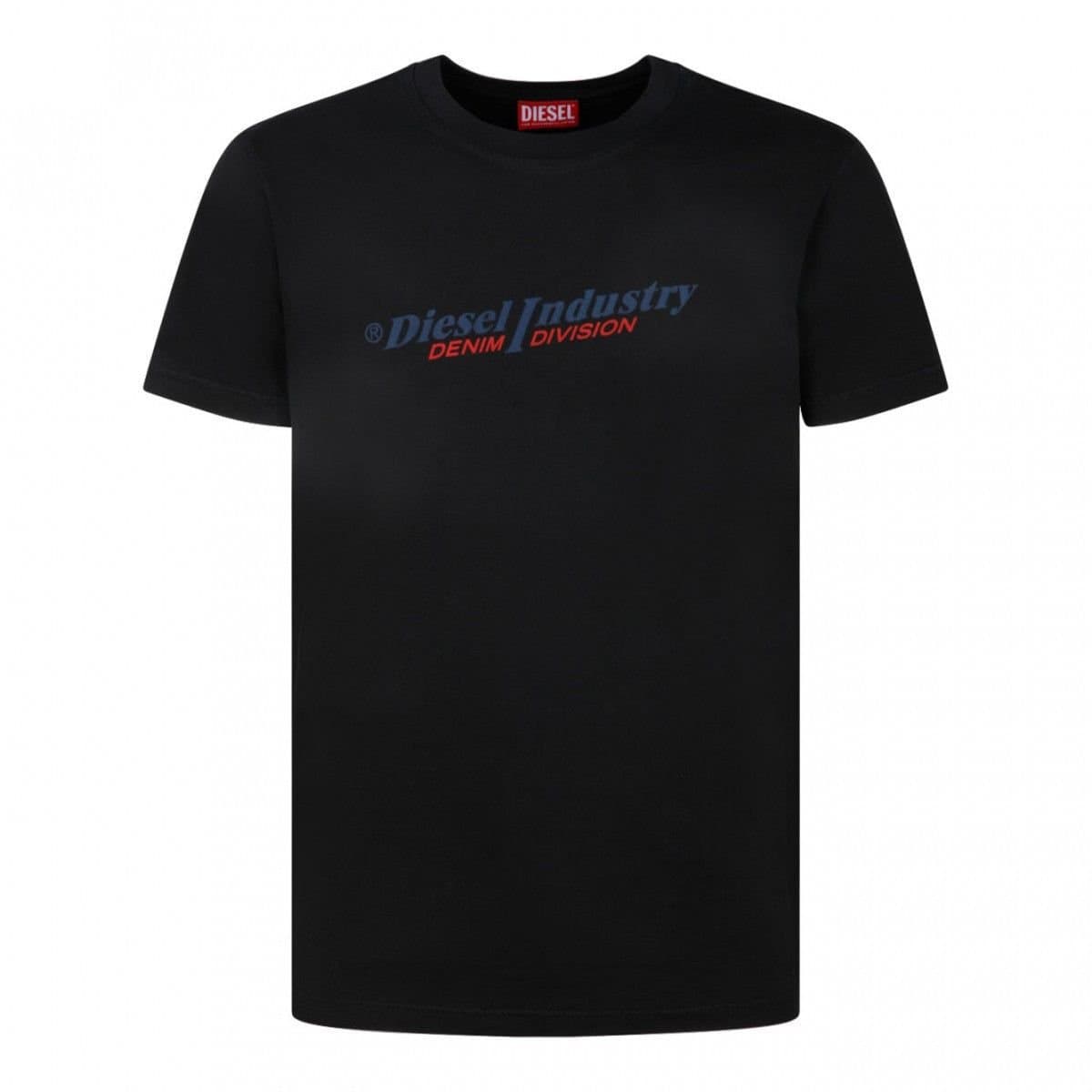 Diesel Diesel Men's Industry Denim Logo Black T-Shirt