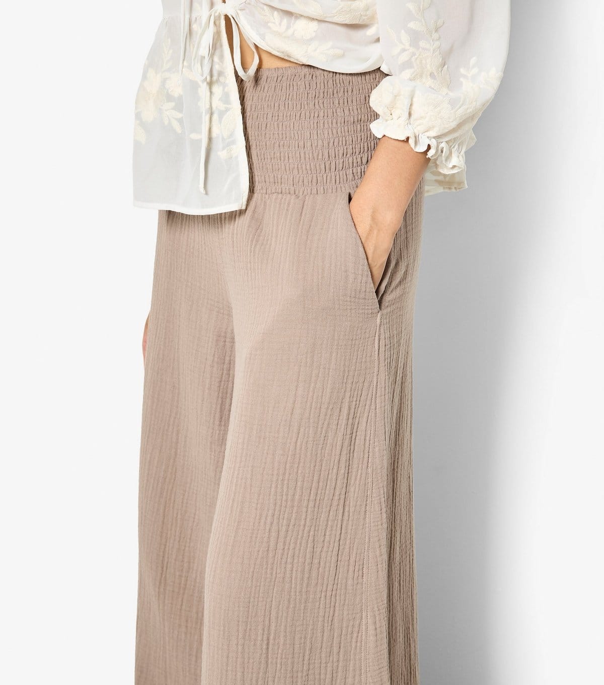 Apricot Women's Stone Wide Leg Trousers Apricot New Look - 4
