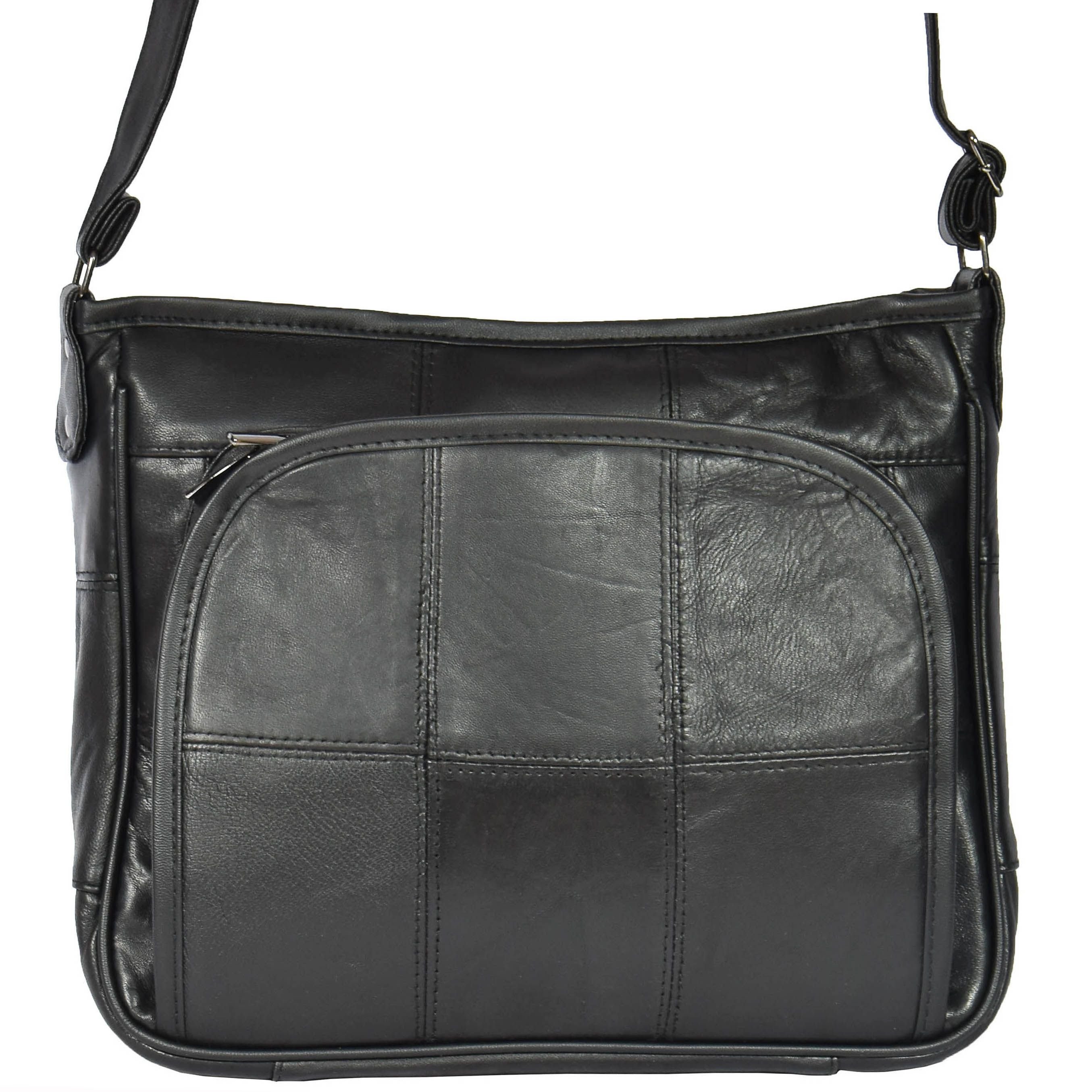 House of Leather House of Leather Women's Womens Leather Messenger Style Bag HOL998 in Black - 3