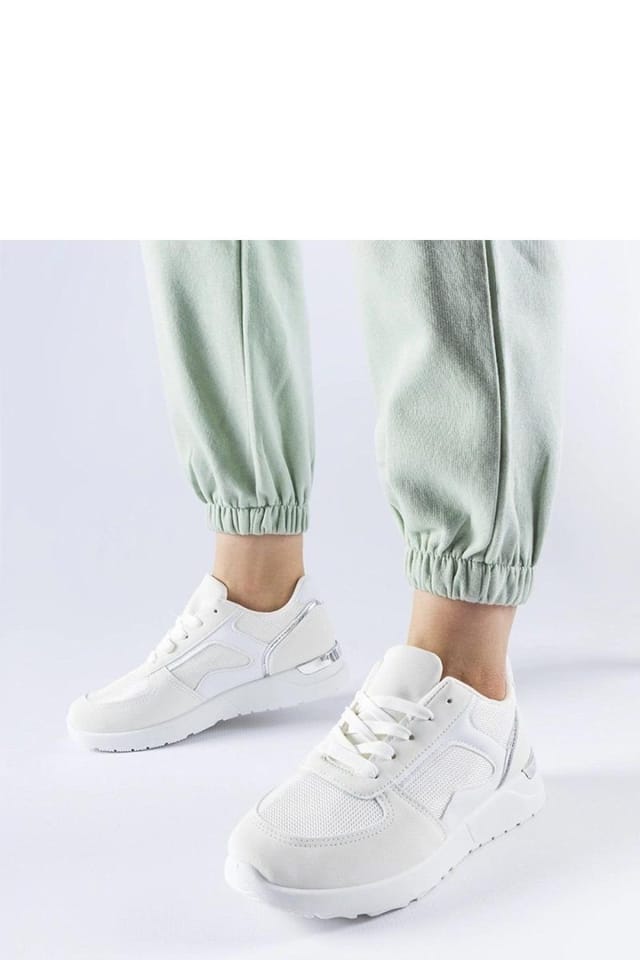 Love Lace Love Lace Women's Lightweight Lace Up Rubber Sole Sports Sneakers for Spring Summer in White - 2