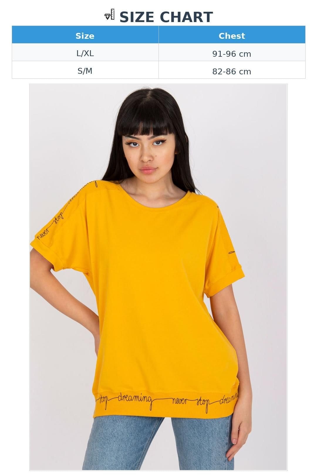Love Lace Love Lace Women's Everyday Short Sleeve Round Neck Blouse in Mustard - 4