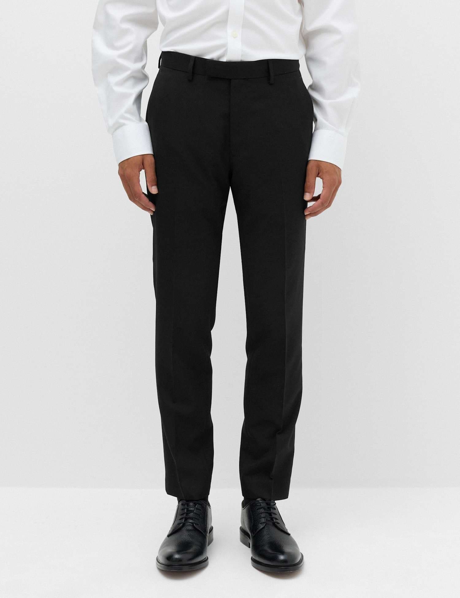 Marks & Spencer M&S Tailored Fit Textured Suit Trousers Black