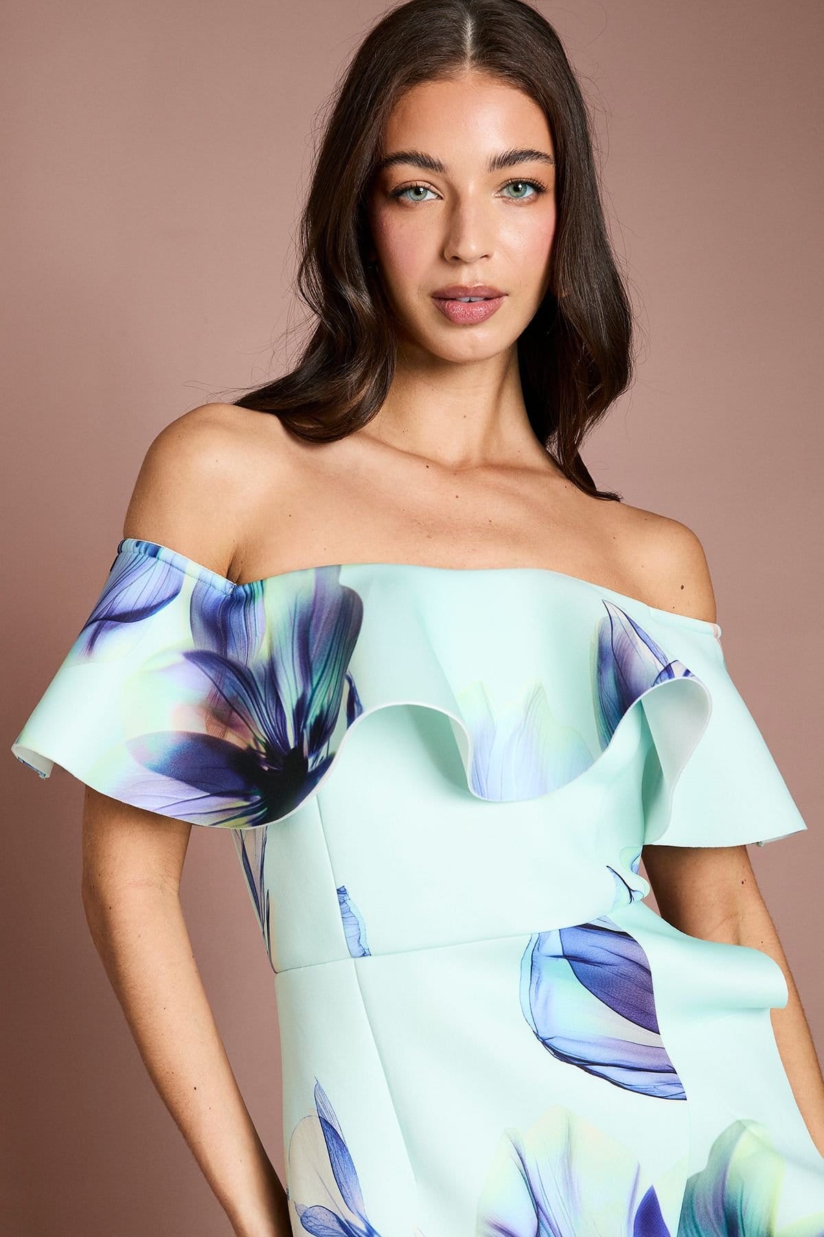 Coast Coast Women's Placement Floral Scuba Dress in Blue - 4