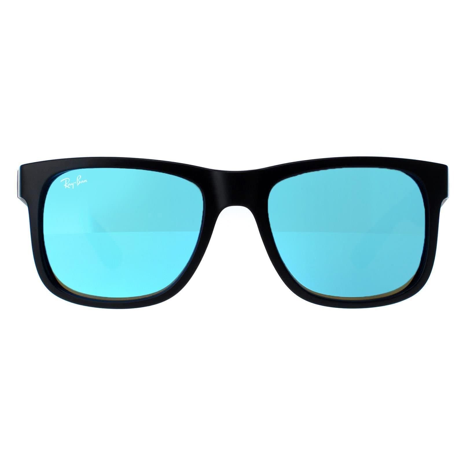 Ray-Ban Ray-Ban Men's Rectangle Black Blue Mirror Sunglasses