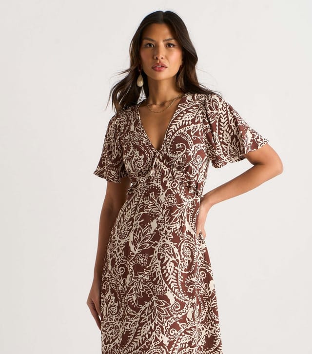 Gini London Women's Brown Paisley Print Midi Dress Gini London New Look - 2