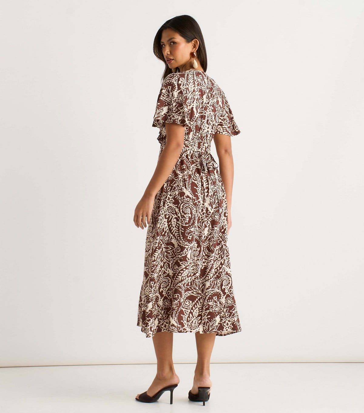 Gini London Women's Brown Paisley Print Midi Dress Gini London New Look - 4
