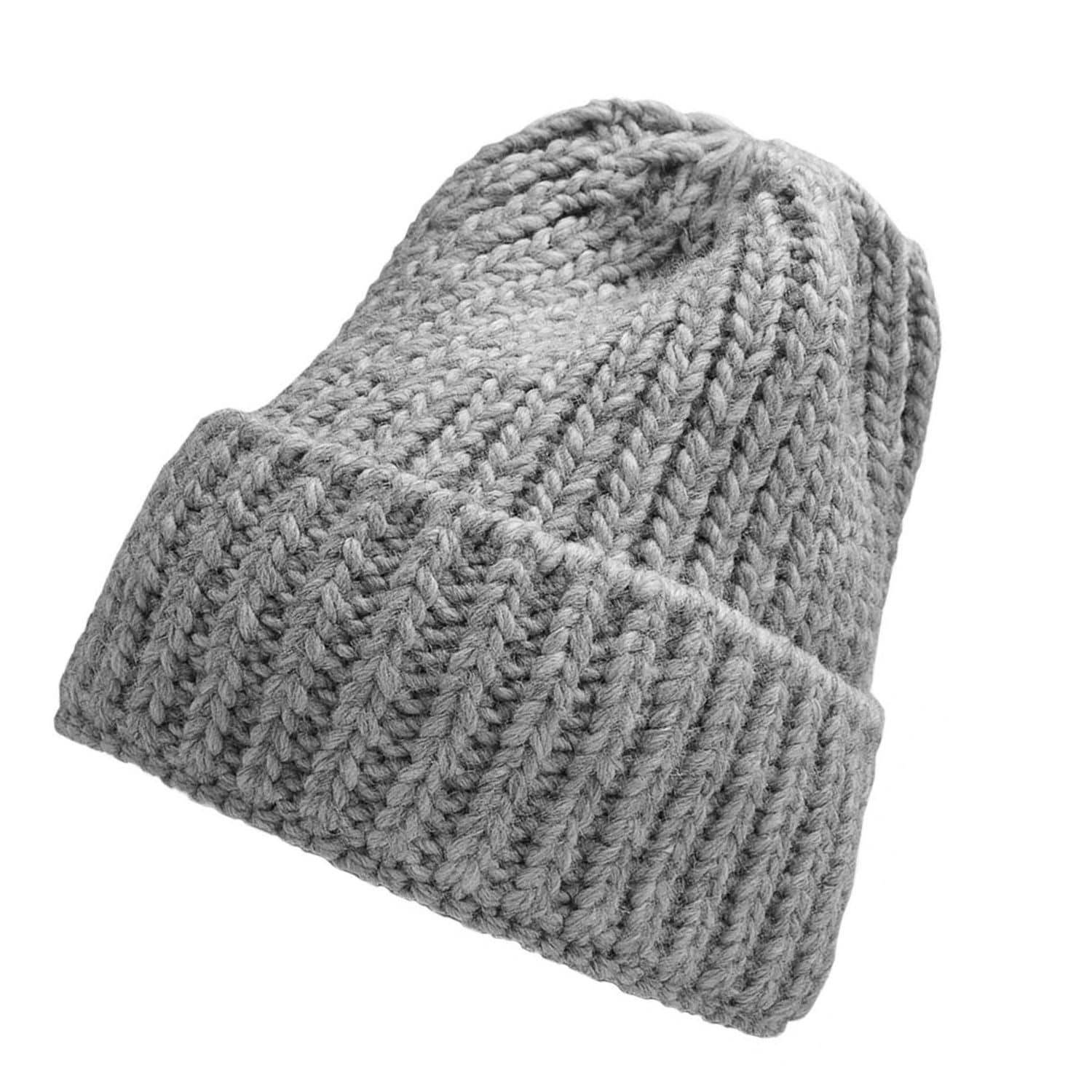 4F 4F Men's H4Z22 CAD017 Chunky Knit Beanie in Grey